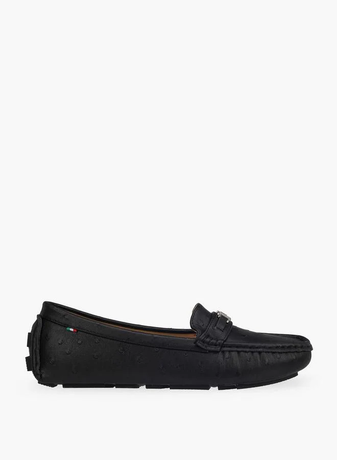Renzo Ruganni BLACK Women Metallic Accent Loafers for Women | Best Price UAE