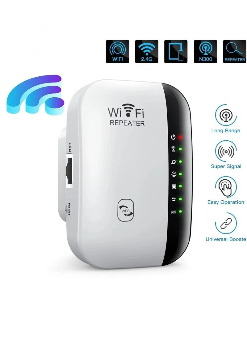 AROAQ Wireless WIFI Repeater, 300Mbps WIFI Extender Repeater, Highly Compatible WIFI Range Extender Repeater, (7 Lights Black)  - Image 2