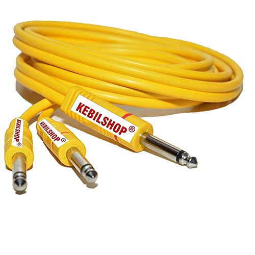 KEBILSHOP Dual Mono 6.35 mm P38 Male to 1 Mono 6.35 mm P38 Male Audio Y Splitter Cable for Guitar, Amplifier,Other Professional Audio Equipment (Yellow, 1.8 Meter) - Image 4