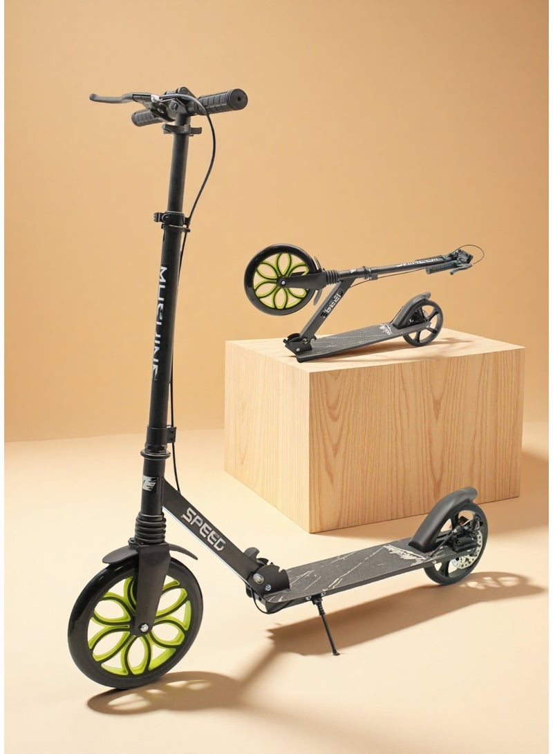 EASY FUTURE Foldable Kick Scooter for Kids Ages 7–14,Big Wheels, Adjustable Handlebar, Rear Brake & Easy Grip Handle - Image 1