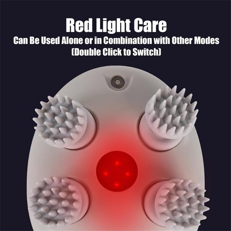 Electric scalp massager (with red light hair care function)  white - Image 3