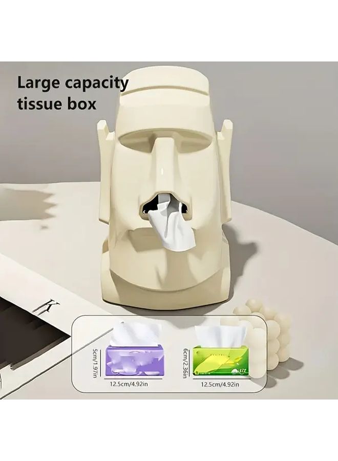 Black Vintage Headphone Stand and Tissue Box Holder Stone Design for Living Room Bedroom Decor - Image 5