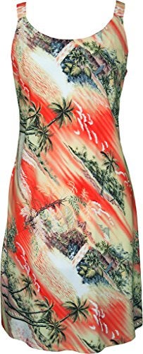 RJC Women's Tranquil Beach Short Hawaiian Bias Cut Slip Dress Orange XL - Image 3