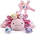gnomantic 5 Pieces Axolotl Stuffed Animals with Babies Inside Belly 1 Mommy Stuffed Axolotl with 4 Babies Pink Axolotls Plush Toy for Kid Age 38 Gift Ideal for Christmas Valentines Birthday - Image 2