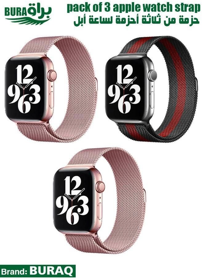 BURAQ - Apple Watch Band Strap For Apple Watch Ultra 2/Ultra 49mm, Series 10 46mm, 9/8/7 45mm, SE2/SE/6/5/4 44mm, 3/2/1 42mm - Image 1