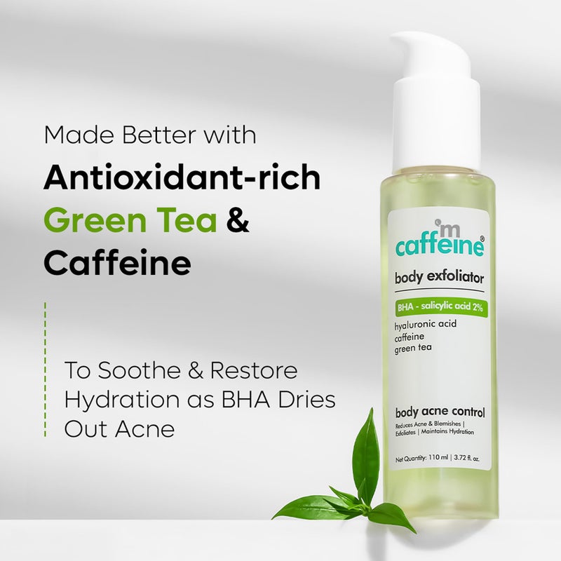 MCaffeine مقشر الجسم من mCaffeine مع حمض الساليسيليك BHA بنسبة 2% - تنظيف عميق - تنقية المسام، تقليل حب الشباب والبقع الداكنة - 3.72 أونصة - Image 4