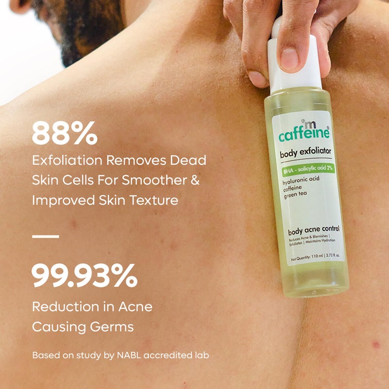 MCaffeine مقشر الجسم من mCaffeine مع حمض الساليسيليك BHA بنسبة 2% - تنظيف عميق - تنقية المسام، تقليل حب الشباب والبقع الداكنة - 3.72 أونصة - Image 2