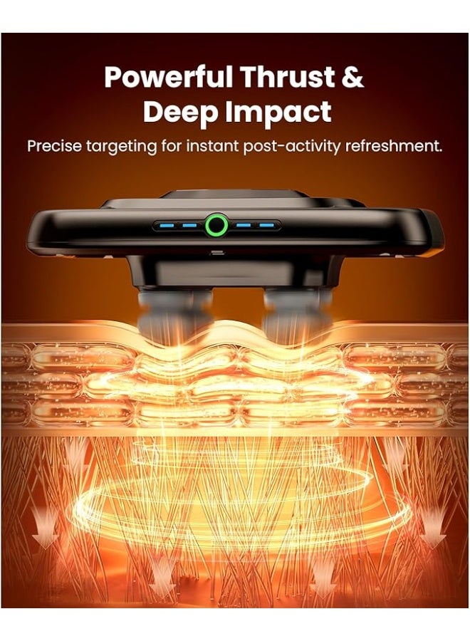 مسدس تدليك عضلات احترافي 4 رؤوس - جهاز مساج كهربائي عميق 4 مستويات شدة - عملي ومثالي للاسترخاء والرياضيين - Image 4