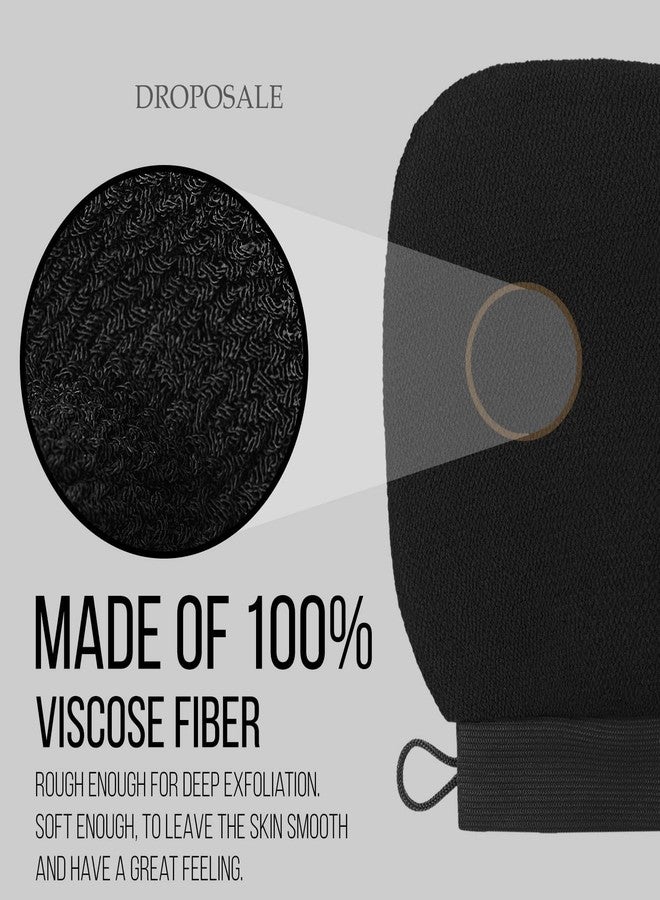 Droposale Gloves Spa Massage Body Cleaner Gloves Exfoliating Body & Face, Dead Skin Remover Deep Scrubbing Exfoliating Mitt Glove. (BLACK) - Image 3
