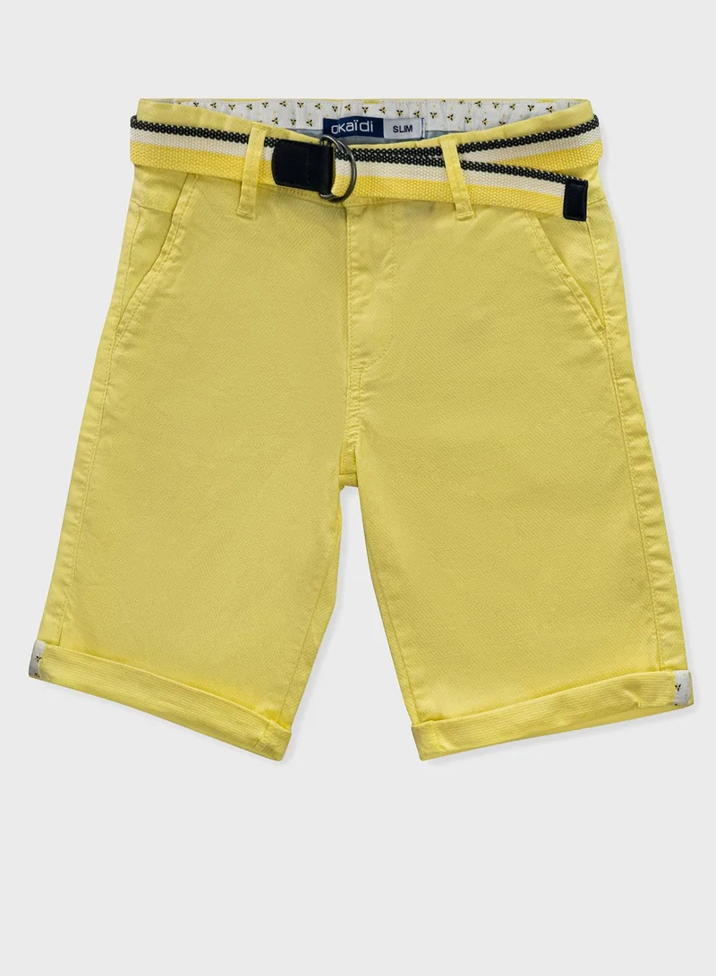 Okaidi Obaibi Youth Belted Bermuda Shorts