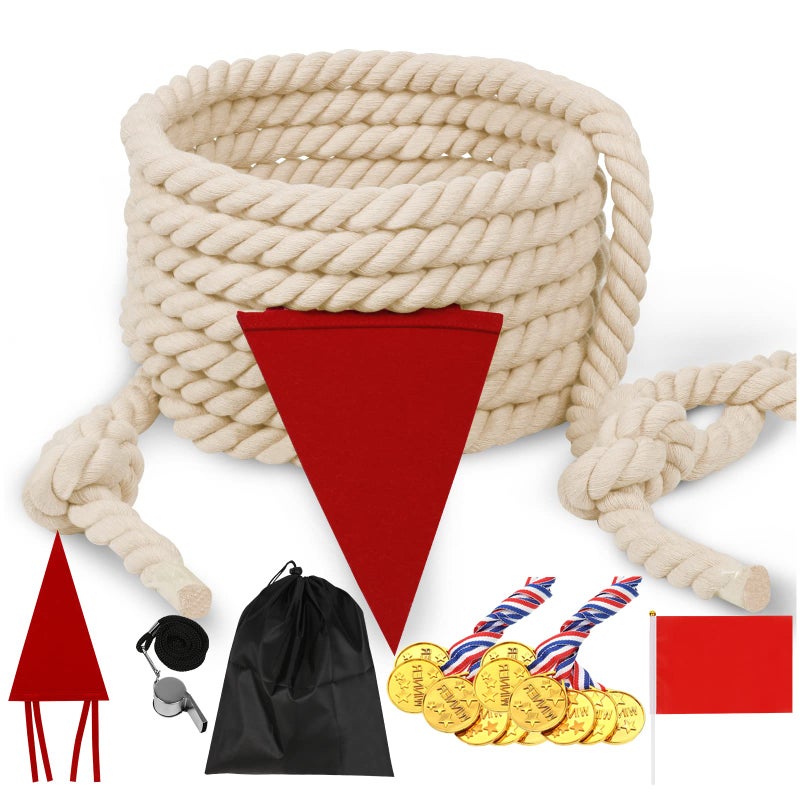 Tepartok 25FT Tug of War Rope for Kids Adults Field Day Family Reunion Games Lawn Camping Picnic Activities Backyard Carnival Fun for Team Building - Image 2