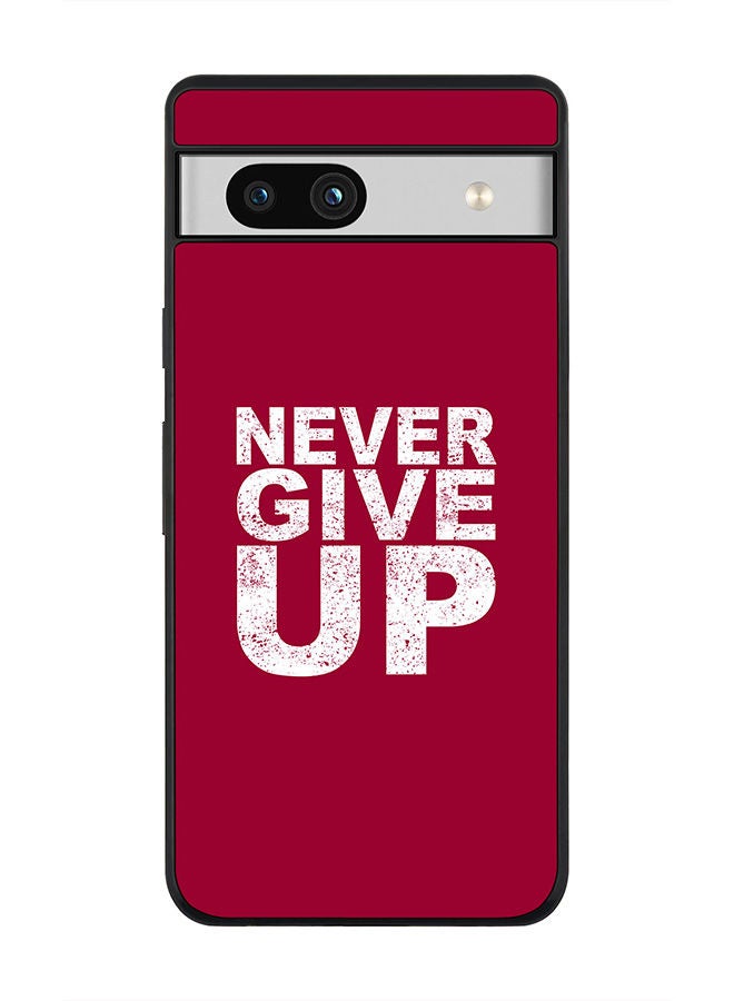 Stylizedd Rugged Black edge case for Google Pixel 7a 5G Slim fit Soft Case Flexible Rubber Edges Anti Drop TPU Gel Thin Cover -  Never ever give up - Image 1