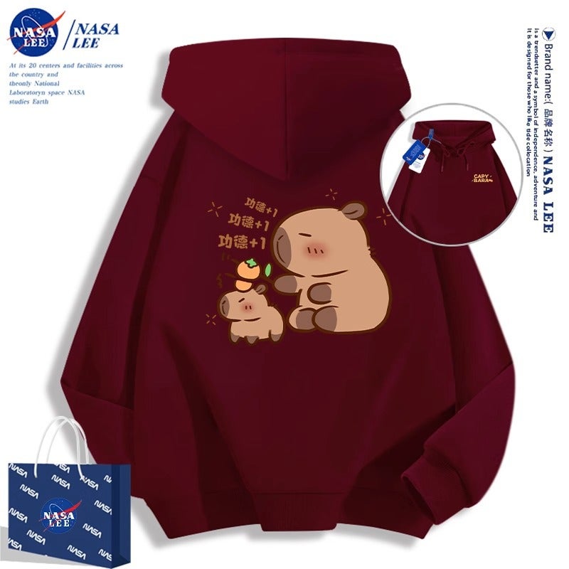 Nasa Kapibara Sweatshirt For Men And Women, American Style Trendy Brand, Fleece-Lined Couple'S Jacket - Image 2