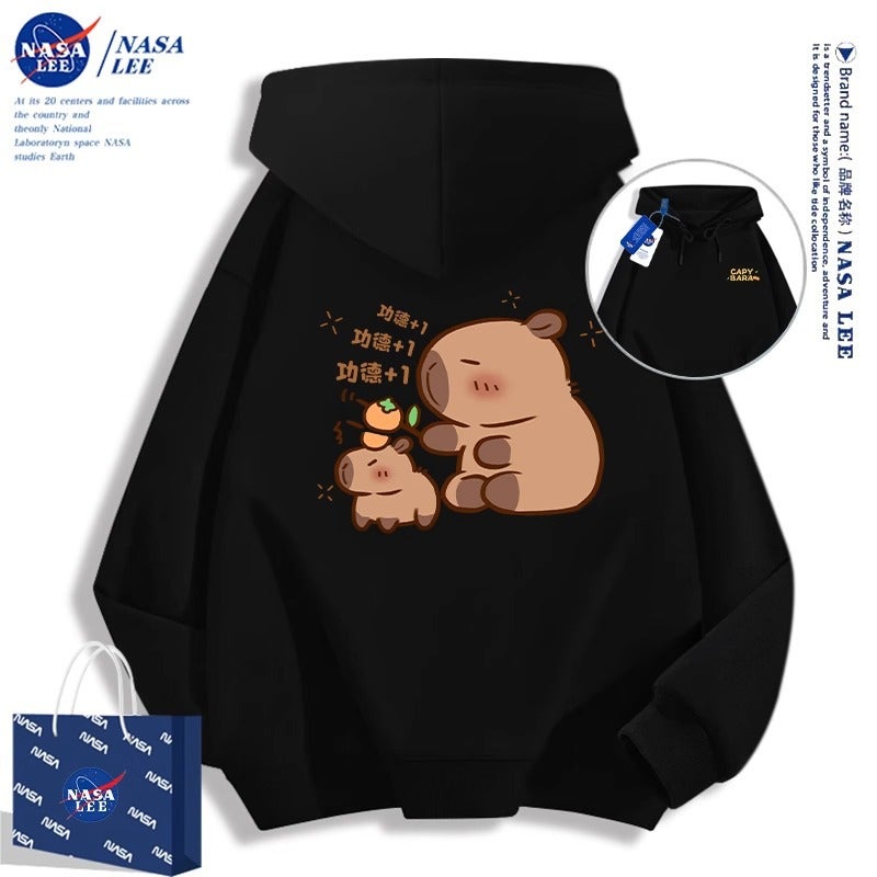 Nasa Kapibara Sweatshirt For Men And Women, American Style Trendy Brand, Fleece-Lined Couple'S Jacket - Image 3