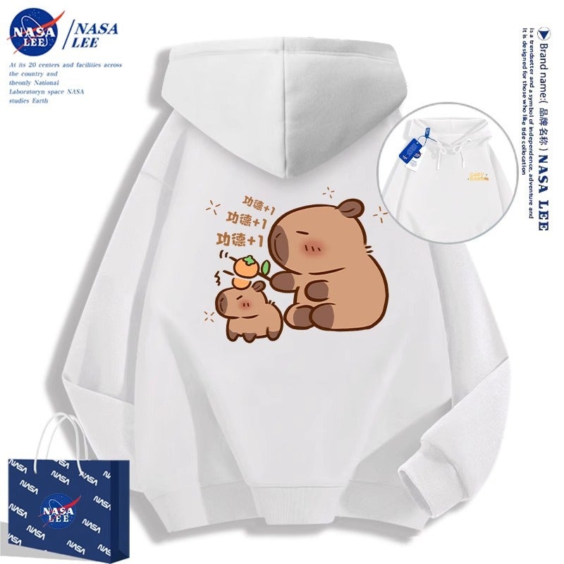 Nasa Kapibara Sweatshirt For Men And Women, American Style Trendy Brand, Fleece-Lined Couple'S Jacket - Image 4