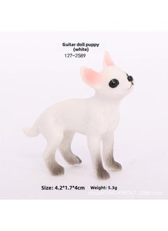 Mini Puppy Simulation Solid Animal Model Chai Dog Poodle Boxer Dog Dalmatians Shar Pea Model Toy-Color:127-2589 Chihuahua (White)