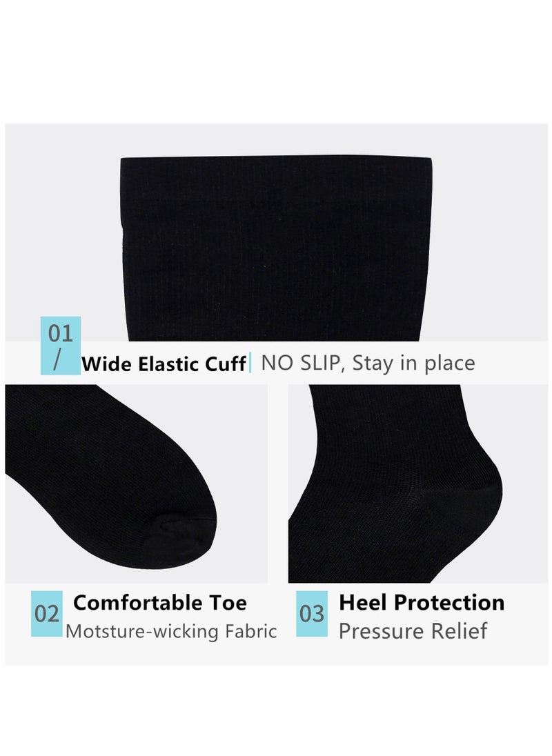 KASTWAVE Wide Calf Compression Socks for Women Men, 2 Pairs Plus Size Extra Large Size Support Socks Stockings Reduces Swelling & Pain for Nurses Running Pregnant Travel Flight 20-25 mmHg  - Image 3