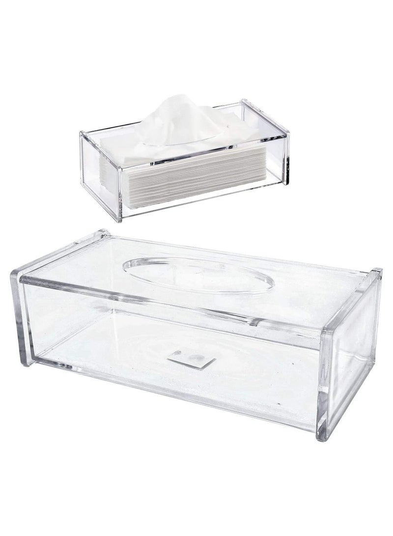 تي بي جي بي غطاء علبة مناديل أكريليك شفاف مع حامل مناديل وموزع مناديل للمنزل والمكتب والسيارة (مستطيل) - Image 5