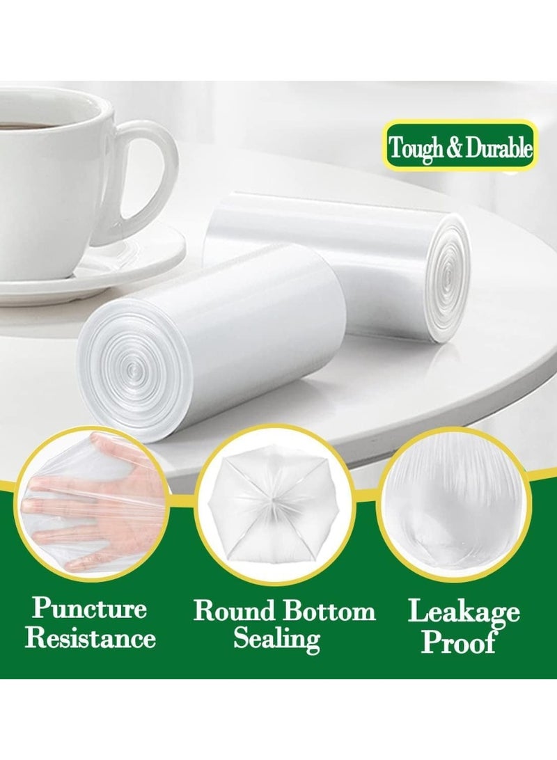 2 Gallon 8 Liters 1000 Counts Strong Trash Bags Garbage Bags, Bathroom Trash Can Bin Liners, Small Plastic Bags for Home Office Kitchen Kitchen, Heavy Duty Garbage Bags (Clear) - Image 3