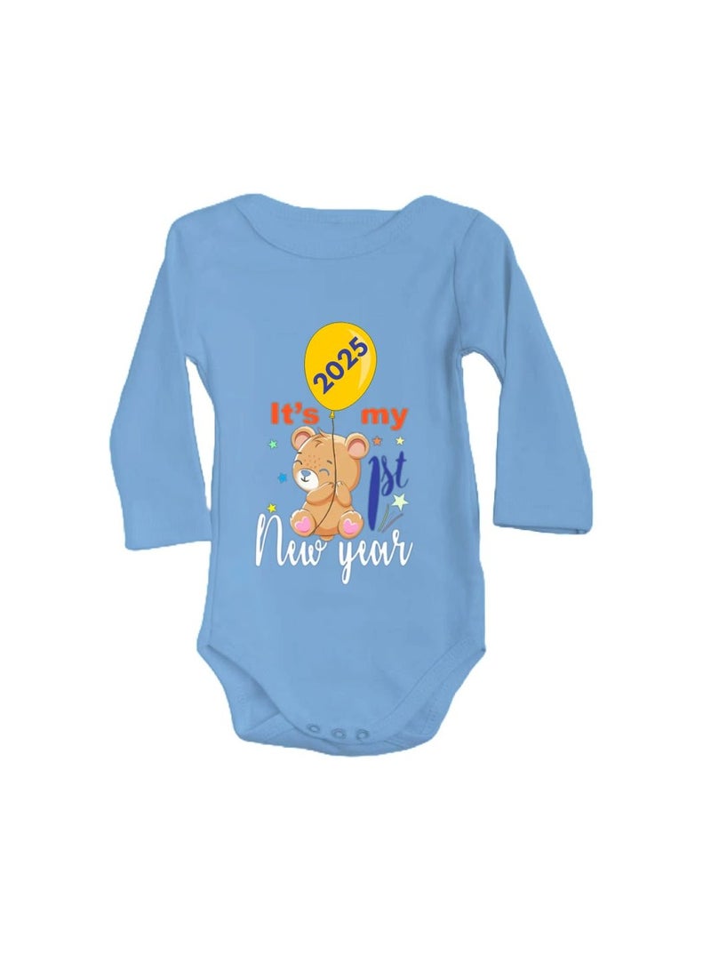 PRINTSHOP4ME My 1st New Year Baby Romper–Soft Cotton Full Sleeve Bodysuits For Newborns,Infants And Toddlers– Unisex Baby Onesies For Boys And Girls-Baby Romper For New Year - Image 1