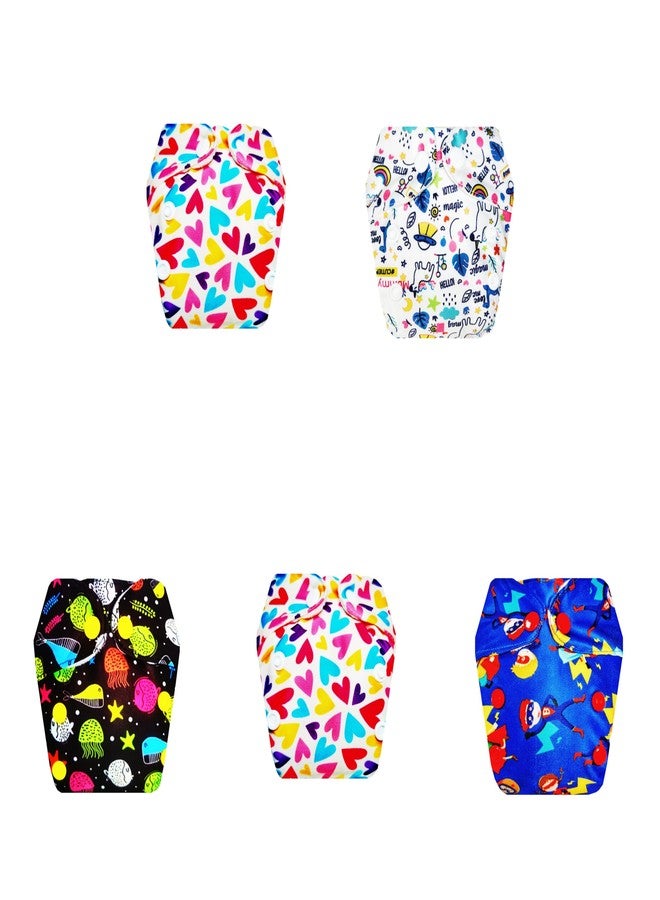 حفاضات قماشية فاخرة من دمبلدو للأطفال حديثي الولادة مع ماصة مدمجة (عبوة من 5) | ناعمة ولطيفة | تسمح بمرور الهواء | سريعة الجفاف | مثالية للأطفال الصغار | من 0 إلى 4 أشهر | للجنسين - Image 1