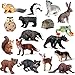 RCOMG 16pcs Forest Animal Baby Figures Woodland Creatures Miniature Set Cake Toppers Educational Birthday Gifts for Kids Toddlers - Image 3