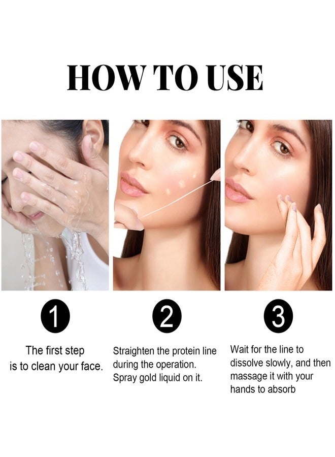 EELHOE Instalift Protein Thread Firming Set, the Golden Protein Lines for the Face and Neck Promote Younger-Looking Skin, Perfect for All Skin Types, Especially Dry Skin, Improve Skin Elasticity - Image 5