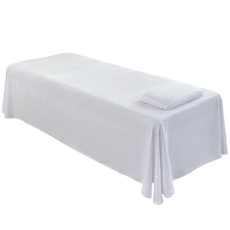 Massage Table Skirt Solid Bed Skirt for Beauty Salon, Massage Table Sheet, Cover, SPA Full with Hole(WHITE,170x280cm bedskirt) - Image 1