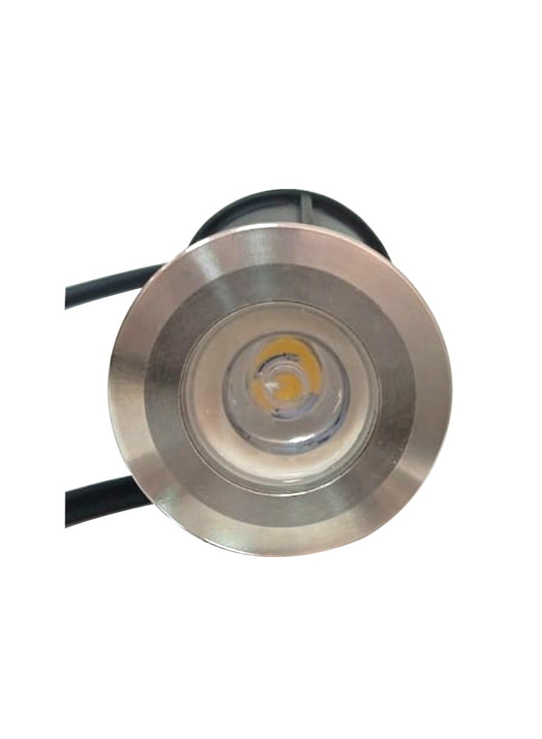 بل مرة مصباح أرضي تحت الماء LED بقوة 1 واط، يعمل بجهد 12-24 فولت تيار متردد، أبيض دافئ - Image 1