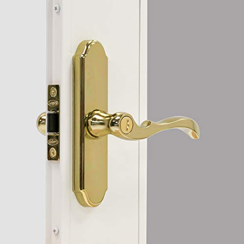 Larson Certified Storm Door M2 Mortise Brass Handle Set, Storm Door Handle Replacement with Keyed Deadbolt - Image 1