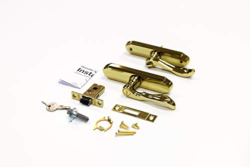 Larson Certified Storm Door M2 Mortise Brass Handle Set, Storm Door Handle Replacement with Keyed Deadbolt - Image 3