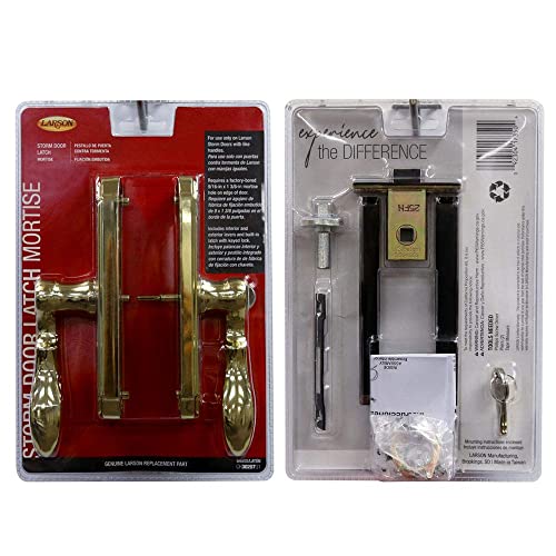 Larson Certified Storm Door M2 Mortise Brass Handle Set, Storm Door Handle Replacement with Keyed Deadbolt - Image 5