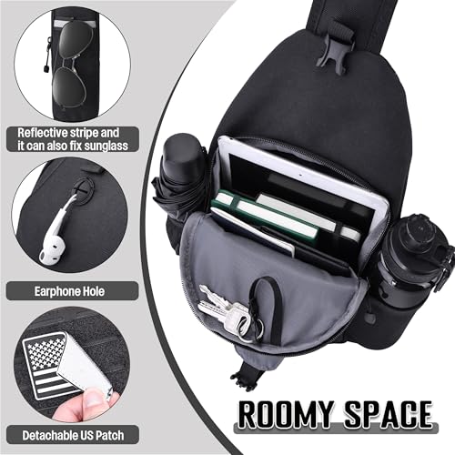 DEYACE Mens Sling Bag, Water-Resistant Large Shoulder Bag Small Single Strap Backpack Cross body Bag for Men - Image 4