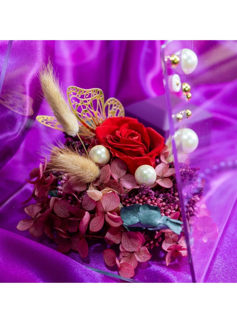 Sofia Nature Acrylic Bag, Infinity Rose Flower&Ring Holder Box - Image 3