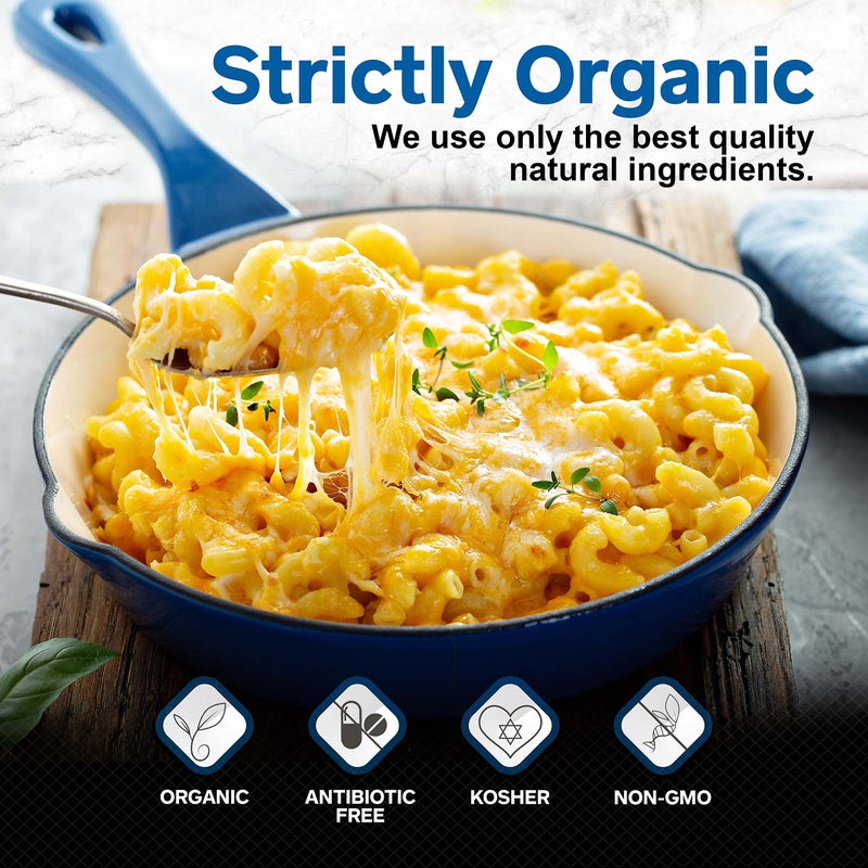 Healthier Comforts Organic White Cheddar Cheese Powder | Gluten Free, Kosher, Keto-Friendly, Non-GMO, Antibiotic & Hormone Free | Perfect for Popcorn Seasoning, Mac and Cheese, Pasta & Sauces (7 oz) - Image 3