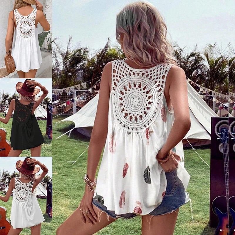 New Simple Back Lace Lace Hollow Vest - Image 2