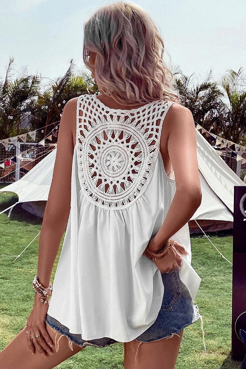New Simple Back Lace Lace Hollow Vest - Image 3