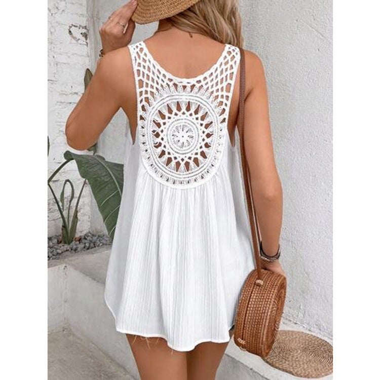 New Simple Back Lace Lace Hollow Vest - Image 1