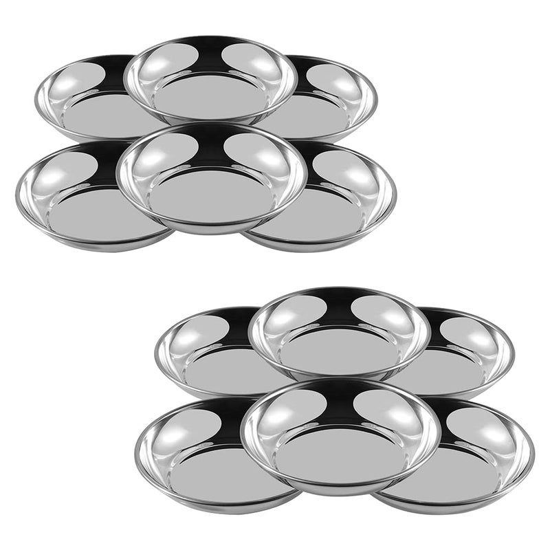 Kraft- follow your imagination Kraft Stainless Steel Halwa Plate Set of 12 (12cm) | Mirror Finish, Food-Grade & Durable | Small Round Serving Plates for Dessert, Snacks & Sweets | BPA-Free, Dishwasher Safe | 2-Year Warranty - Image 1