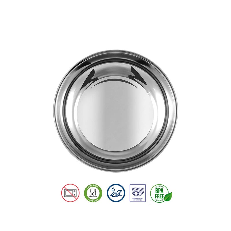Kraft- follow your imagination Kraft Stainless Steel Halwa Plate Set of 12 (12cm) | Mirror Finish, Food-Grade & Durable | Small Round Serving Plates for Dessert, Snacks & Sweets | BPA-Free, Dishwasher Safe | 2-Year Warranty - Image 3