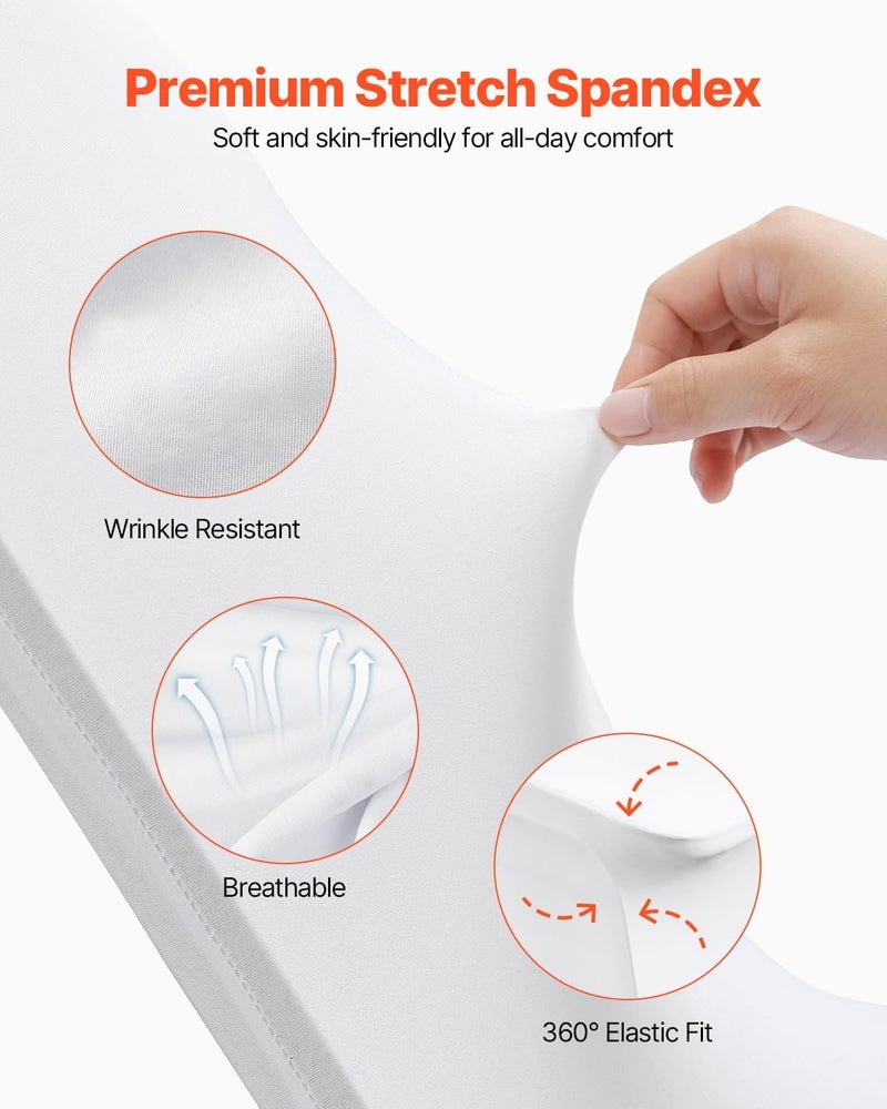 100 Pcs White Chair Covers Polyester Spandex Stretch Slipcovers for Weddings and Events - Image 3