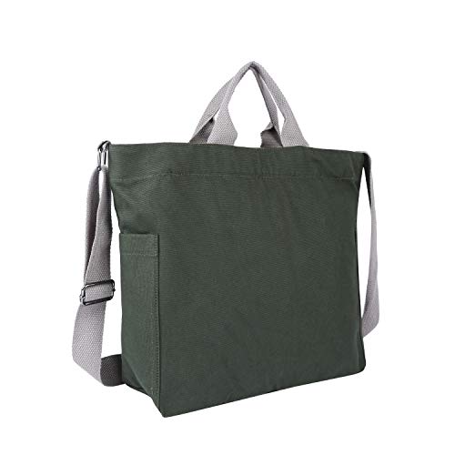 Sangra Women's Canvas Tote Handbag - Versatile Casual Shoulder & Crossbody Work Sling Bag (Dark Olive) - Image 1