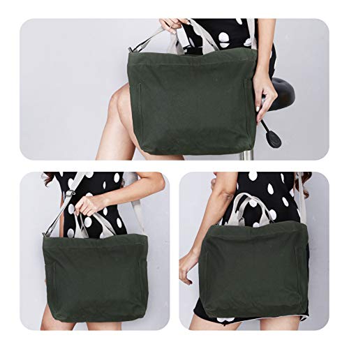 Sangra Women's Canvas Tote Handbag - Versatile Casual Shoulder & Crossbody Work Sling Bag (Dark Olive) - Image 2