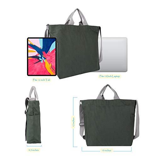 Sangra Women's Canvas Tote Handbag - Versatile Casual Shoulder & Crossbody Work Sling Bag (Dark Olive) - Image 4