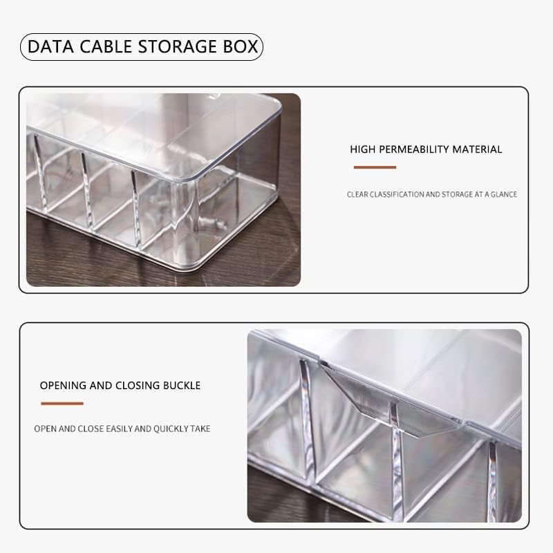 GadgetBite Data Cable Organizer Box for Wire Management,Transparent Box with 8 Compartment and 10 Cable Ties, Storage Organiser for Office & Home,Cable Management Solution - Image 5