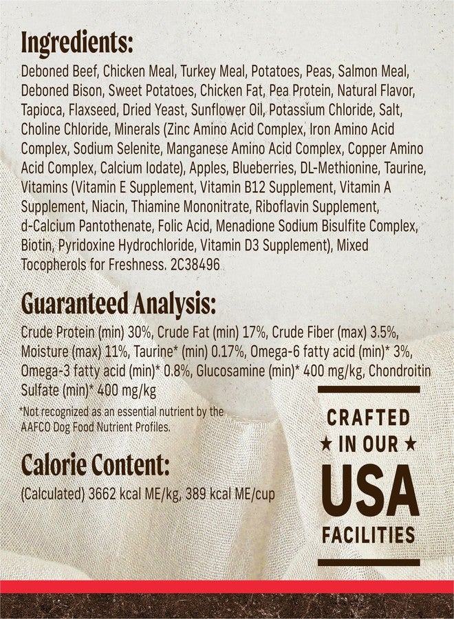 ميريك بريميوم، طعام جاف للكلاب البالغة خالٍ من الحبوب، حبيبات صحية وطبيعية مع لحم البقر والبيسون والبطاطا الحلوة - كيس 4.0 رطل. - Image 5