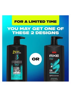 Axe Axe Dual Action Body Wash for Long Lasting Freshness Apollo Sage & Cedarwood Men's Mositurizing Shower Gel with 100% Plant-based Prebiotics, No Parabens, Dermatologist tested 946 mL  - Image 3