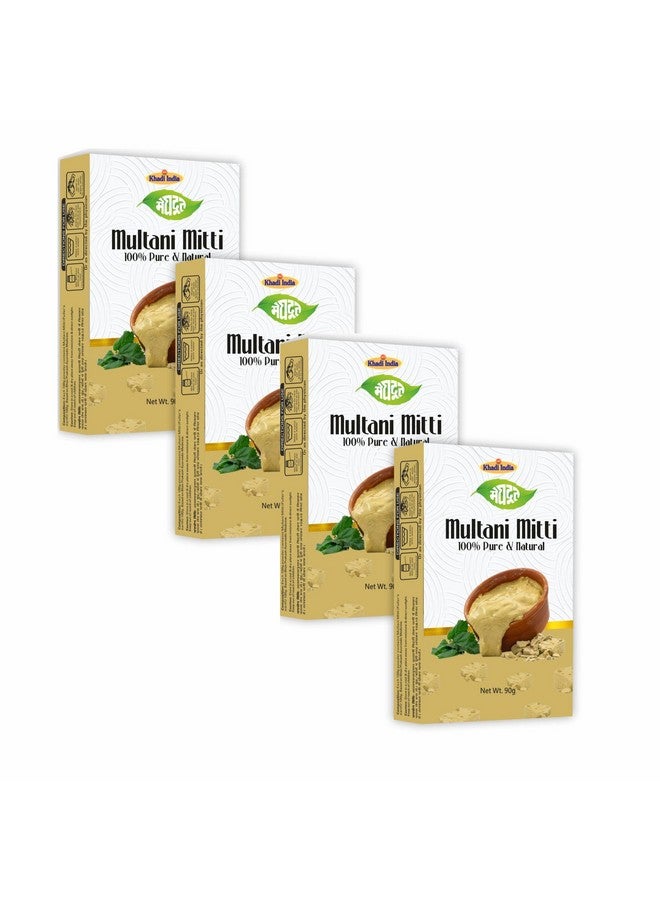 Meghdoot Natural Multani Mitti Powder for Face Pack Fuller's Earth, Bentonite Clay 90 Grams (Pack of 4) - Image 1