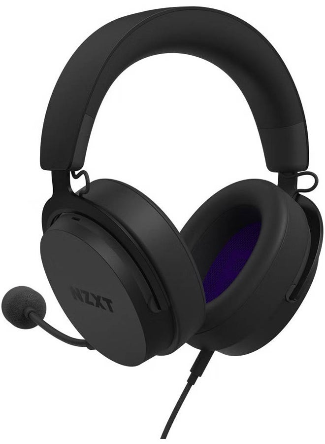NZXT Relay Wired PC Gaming Headset, 40mm Drivers, Hi-Res Audio Certified, DTS Headphone, 7.1 Surround Sound, Lightweight & Comfortable Design, Detachable Microphone, Black - Image 1