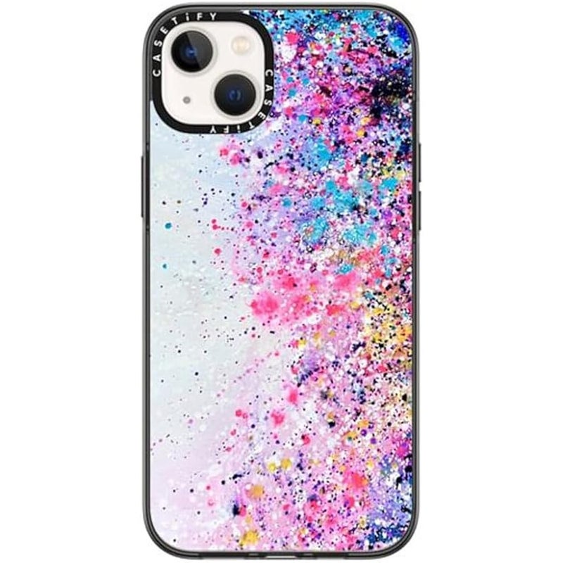 Casetify Compact iPhone 14 Plus Case 【Lightweight / 4 ft. 2X Military Grade Drop Protection/Slim】 - Confetti Sprinkles - Clear Black